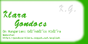 klara gondocs business card
